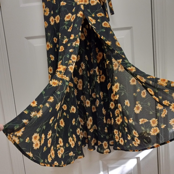 Vintage Express Marque Deposee Wrap Skirt Petite 90s Sunflower Boho Hippie - Picture 8 of 11